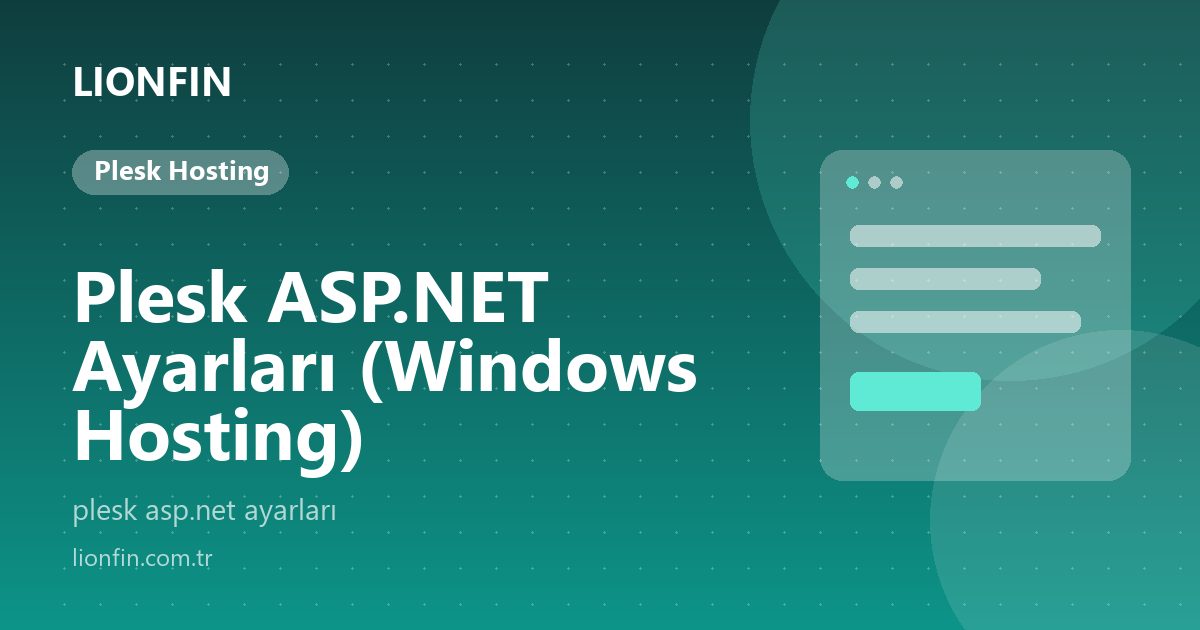 Plesk ASP.NET Ayarları (Windows Hosting)