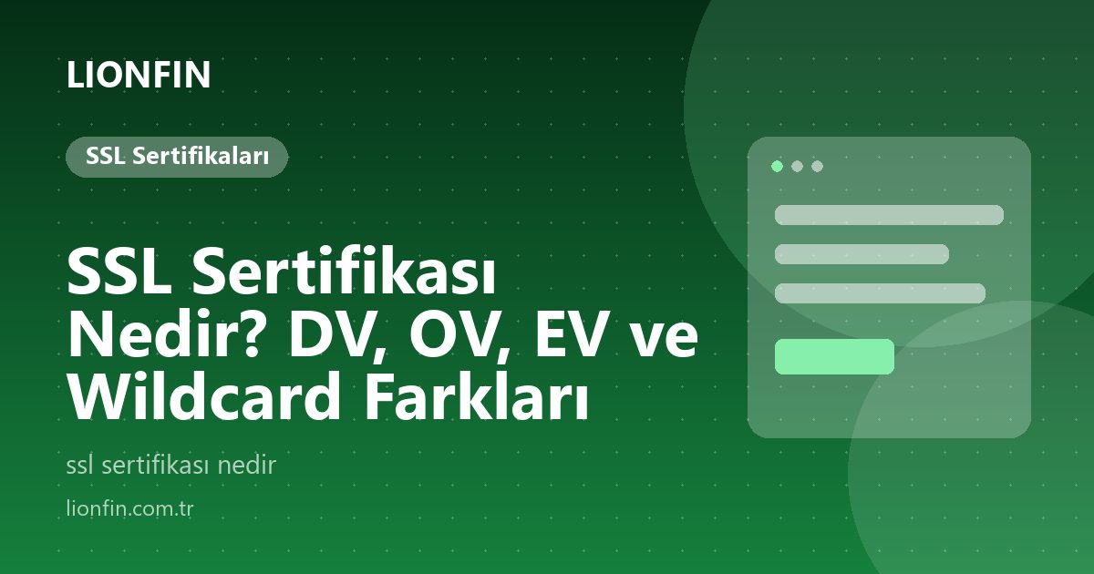 SSL Sertifikası Nedir? DV, OV, EV ve Wildcard Farkları